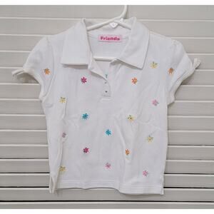 Just Friends Embroidered Flowers Shirt Size 3T